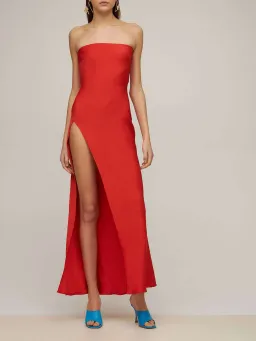 Bec & Bridge Lila Strapless Maxi Dress Blood Orange Size 6  for rent on The Volte - image 1