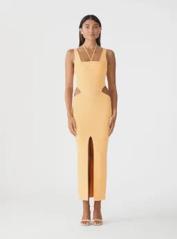 San Sloane Andoria Midi Dress Orange Size 6 for rent on The Volte - image 1