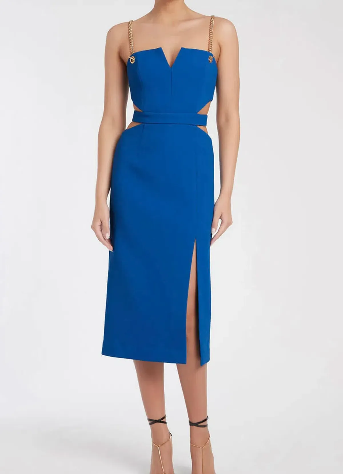 Rebecca Vallance Iman Cut Out Midi Dress Blue Size 6 - Image 1