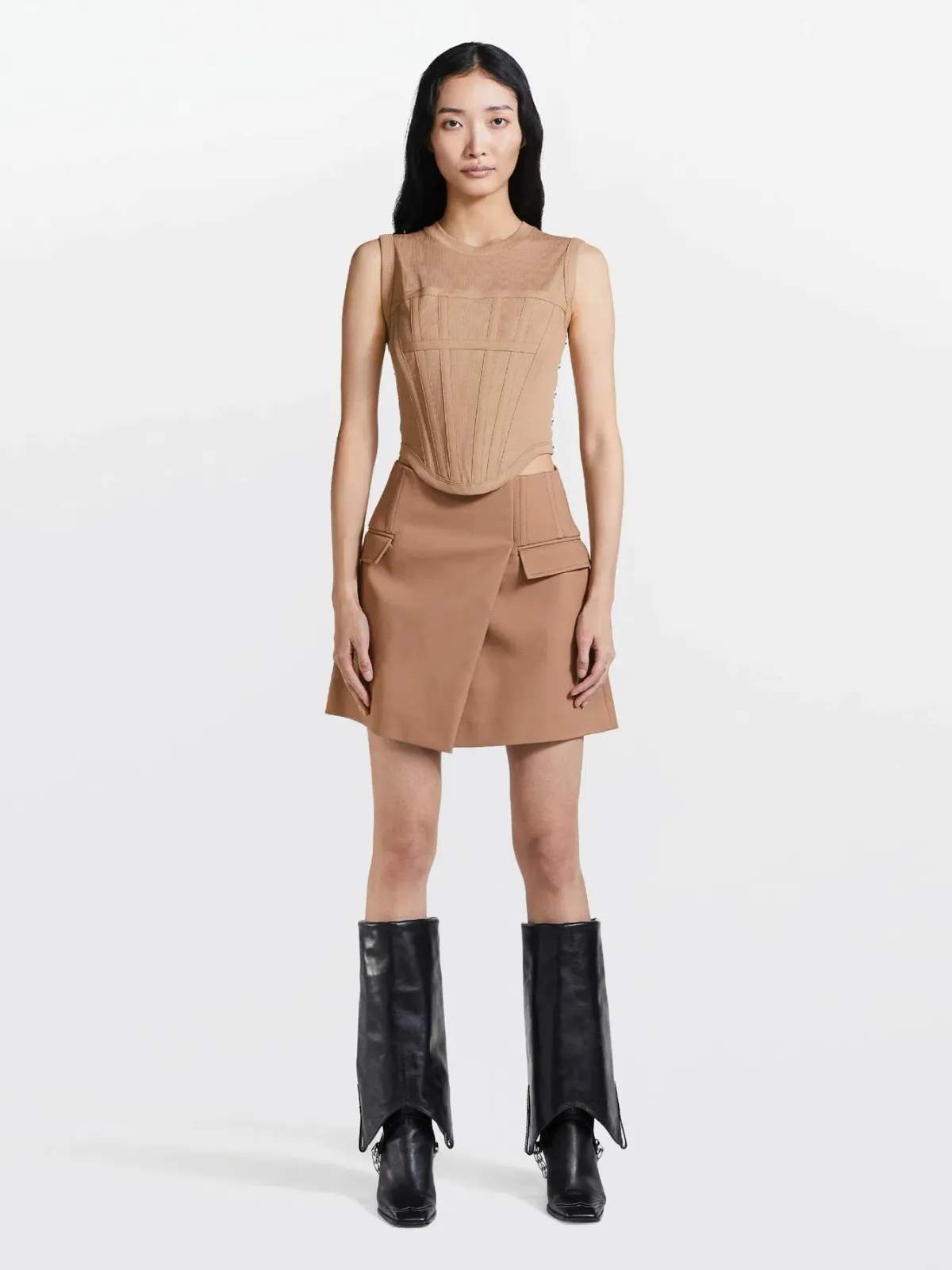 Dion Lee Frame Mini Skirt Brown Size 4 - Image 1