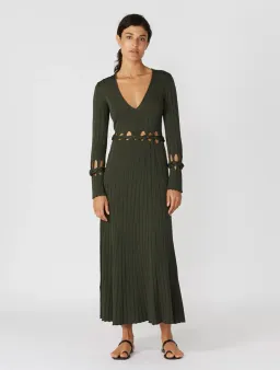Dion Lee Braid Long Sleeve Dress Green Size 8 for rent on The Volte - image 1
