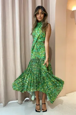 Alemais - Phyllis Twist Dress Green - Size 6 for rent on The Volte - image 3