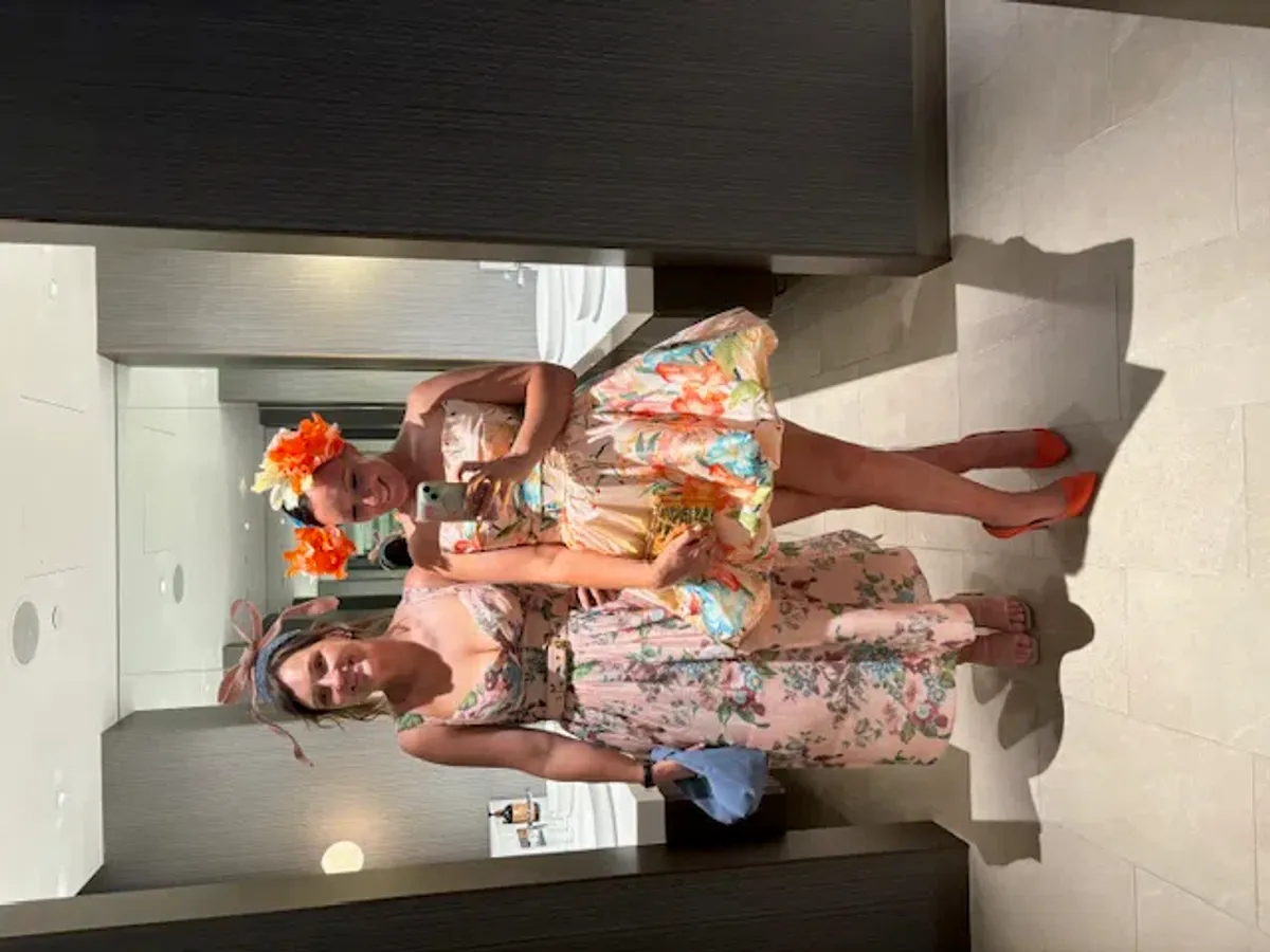 Leo Lin - Katy Bustier Mini Dress in Opulent Print in Blush Size 12 - Image 2