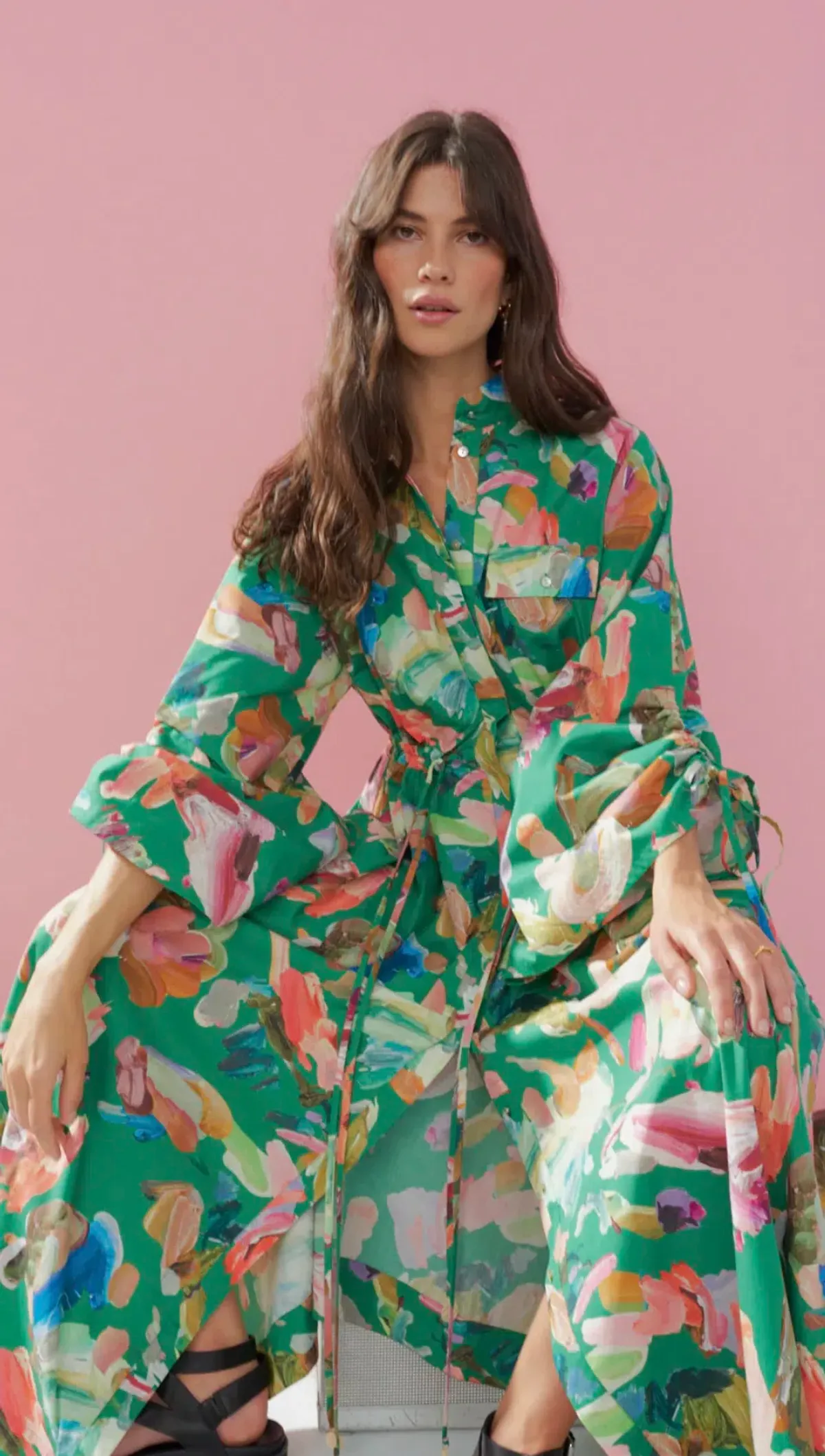 Alemais Alro Shirt Dress Print Size 14 - Image 4