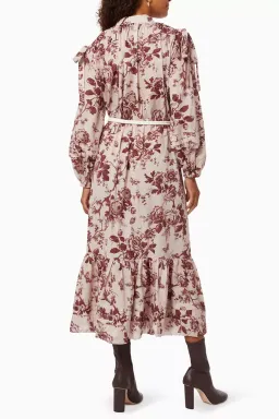 Alemais Heathier Tie Shoulder Dress Print Size AU 12  for rent on The Volte - image 2