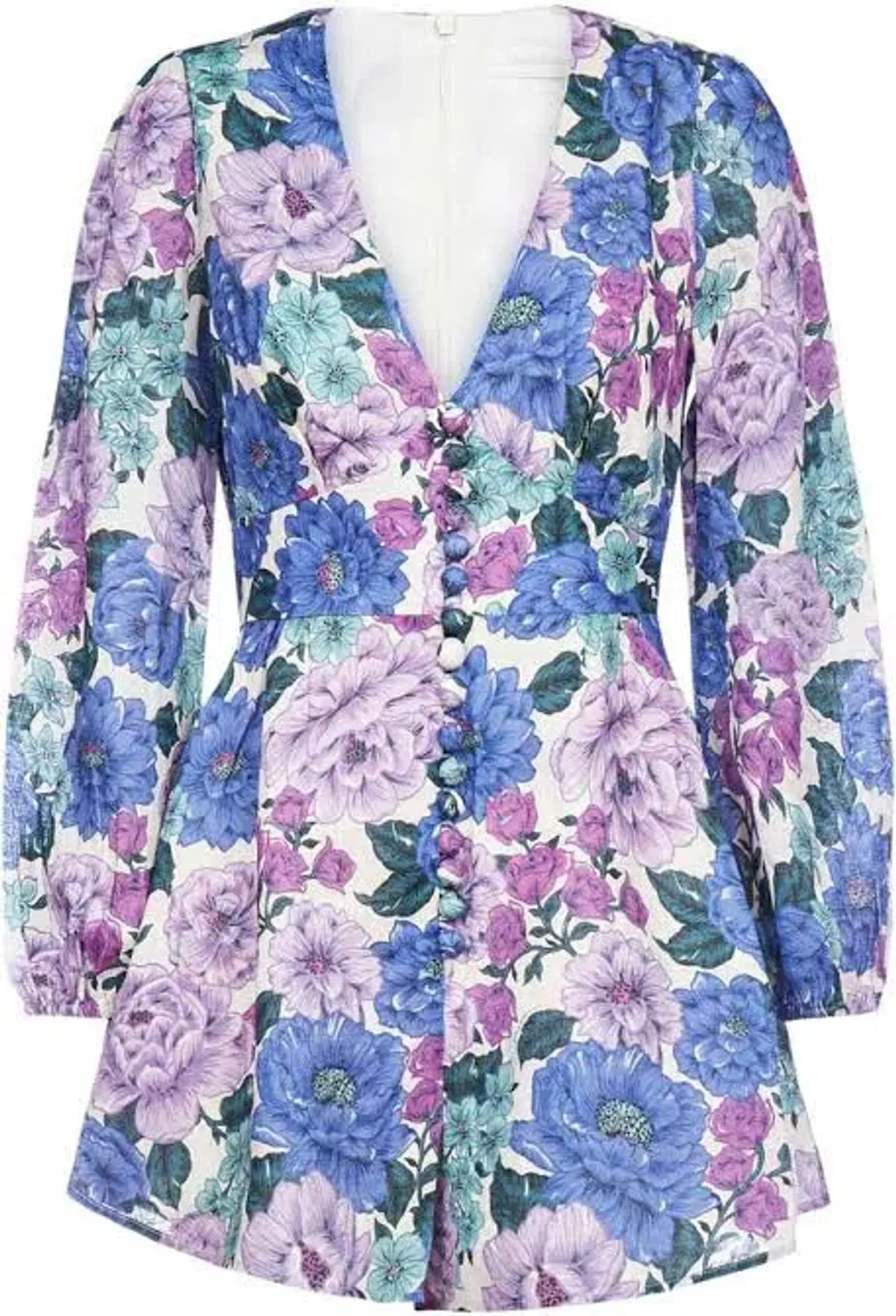 Zimmermann Poppy Plunge Playsuit Lilac Floral Print Size 0 / AU 8 - Image 3