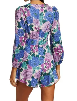 Zimmermann Poppy Plunge Playsuit Lilac Floral Print Size 0 / AU 8 for rent on The Volte - image 2