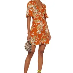 Nicholas Godet Mini Dress Orange Floral Size 12 for rent on The Volte - image 3