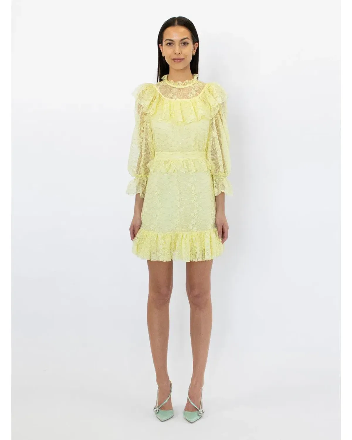 Alice McCall Love My Way Mini Dress Lemon Yellow Size 6 - Image 4