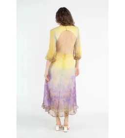 Leo Lin Salvation Silk Chiffon Dress Print Size 10 for rent on The Volte - image 3