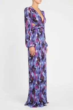Rebecca Vallance Purple Rain Gown Print Size 10 for rent on The Volte - image 3
