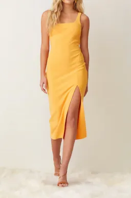 Bec & Bridge Ariel Midi Dress in Mango Orange Size 12 for rent on The Volte - image 2