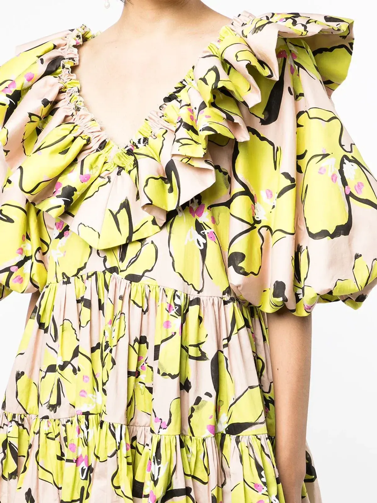 Aje Pelicano Citrus Bloom Ruffle Mini Dress Print Size 16 - Image 2