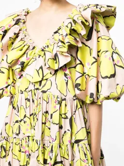 Aje Pelicano Citrus Bloom Ruffle Mini Dress Print Size 16 for rent on The Volte - image 2