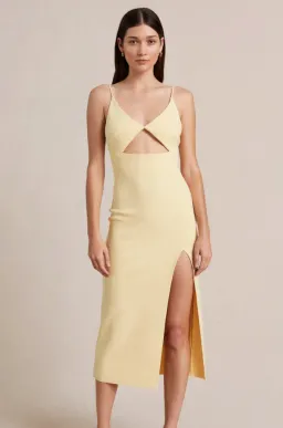 Bec & Bridge Josette Midi Dress Yellow Size 8 for rent on The Volte - image 1