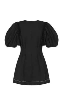 Aje Quietude Puff-Sleeved Mini Dress Black Size 6  for rent on The Volte - image 6