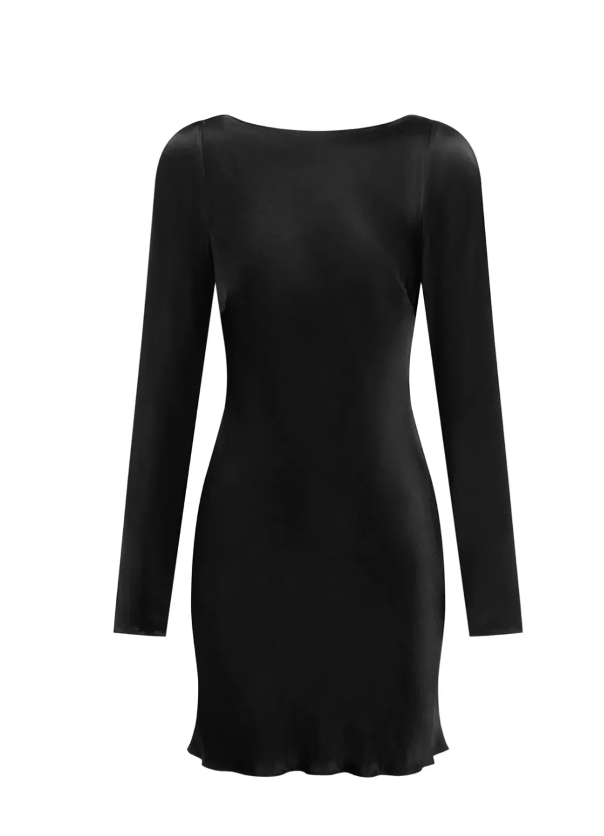Shona Joy La Lune Long Sleeve Backless Mini Dress Black Size 14 - Image 4
