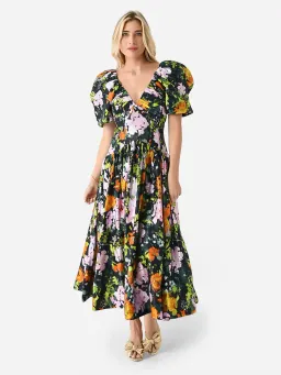 AJE - Gabrielle Floral Plunge Midi-Dress - Size 16 (Fits 14 - 16) for rent on The Volte - image 3