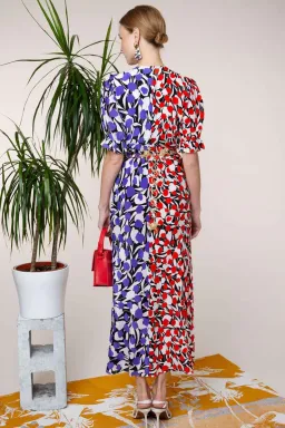 Rixo London Ariel Tulip Bicolor Midi Dress Print Size 8  for rent on The Volte - image 4