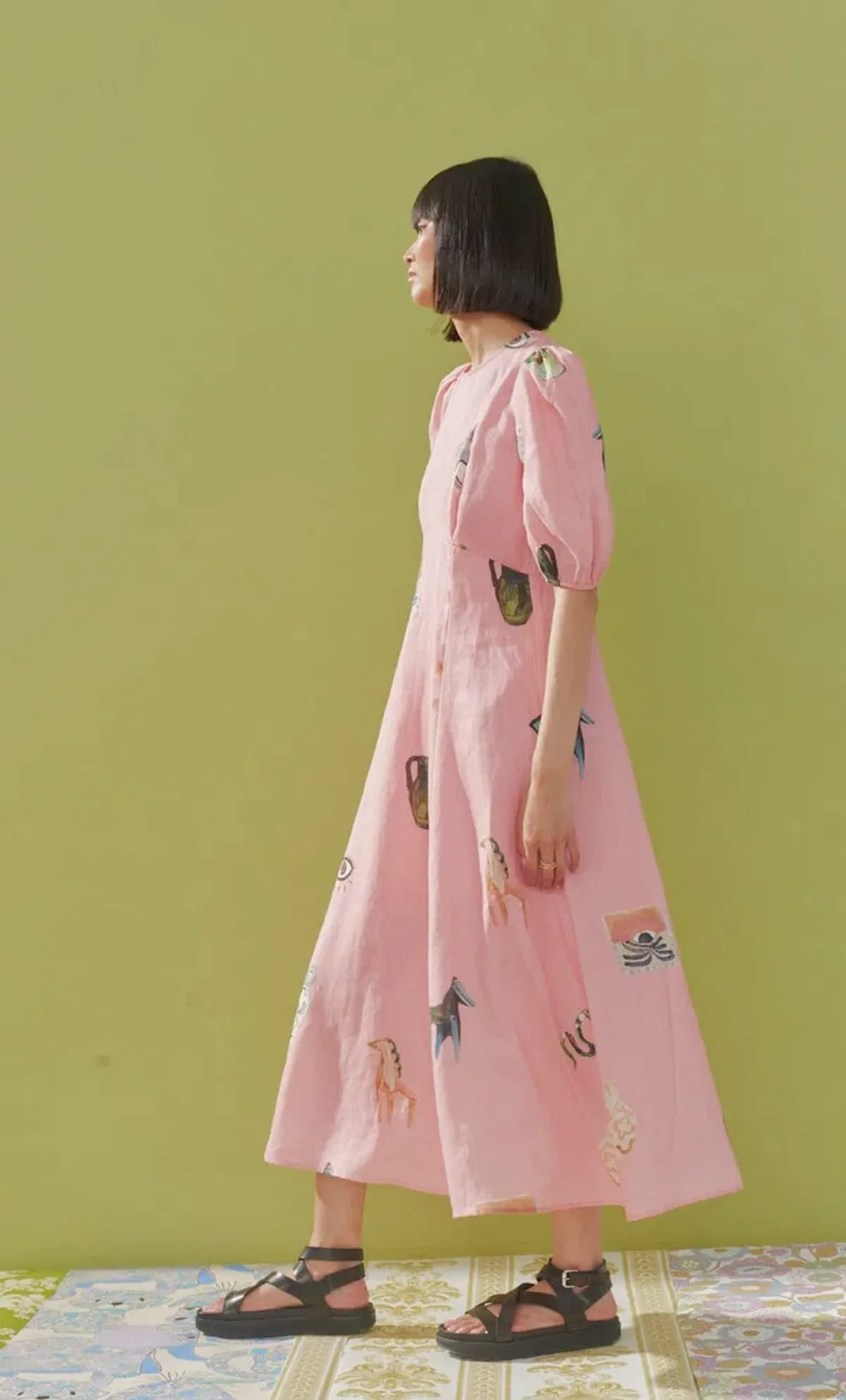 Alemais Cleo Midi Dress Pink Size 10 - Image 5