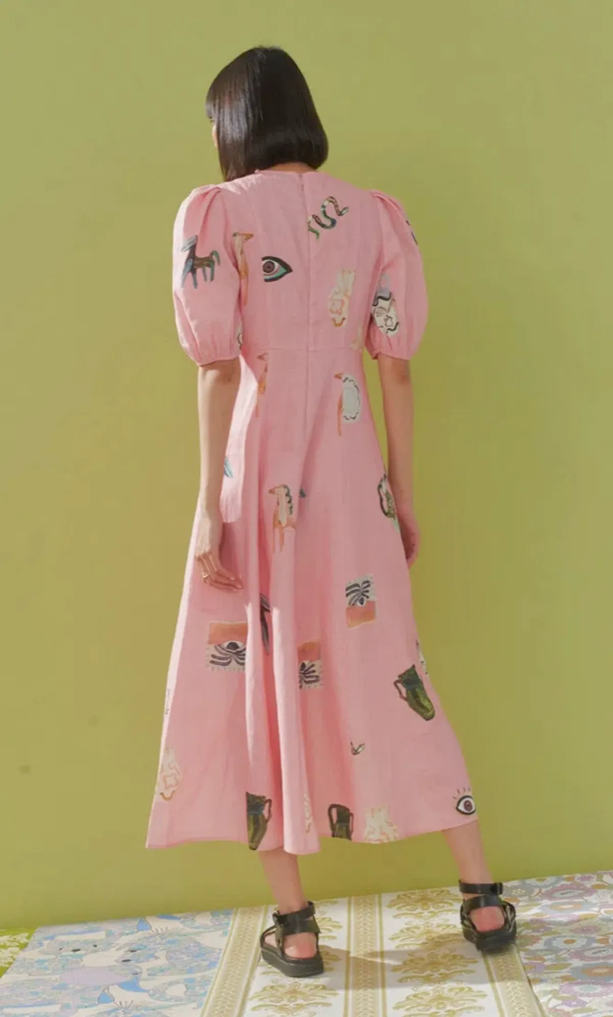 Alemais Cleo Midi Dress Pink Size 10 - Image 2