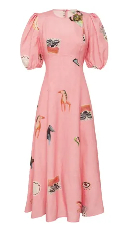 Alemais Cleo Midi Dress Pink Size 10 for rent on The Volte - image 4
