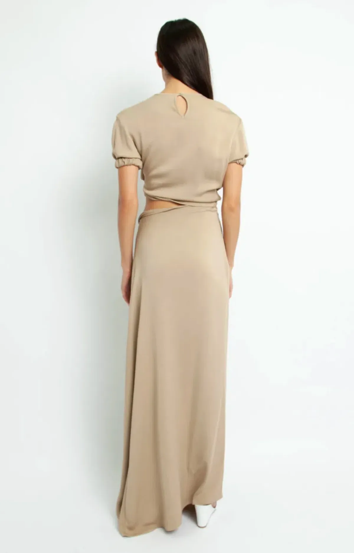 Christopher Esber Rolled Up Tee Dress Tan Brown Size 8 - Image 6