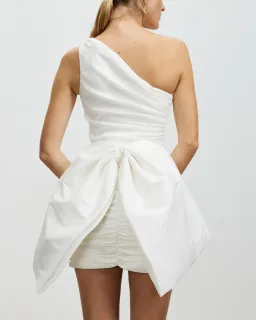 Rachel Gilbert Macro One Shoulder Mini Dress White Size 2 / AU 10 for rent on The Volte - image 3