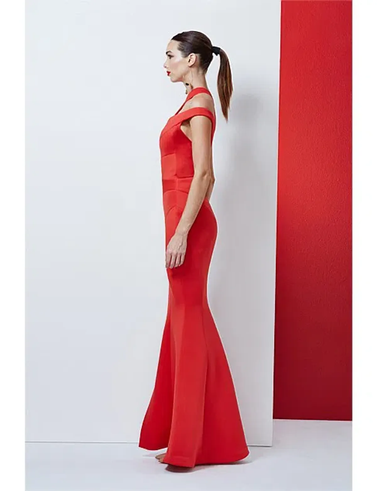 Rachel Gillbert Asta Off Shoulder Gown Red Size 0 - Image 2