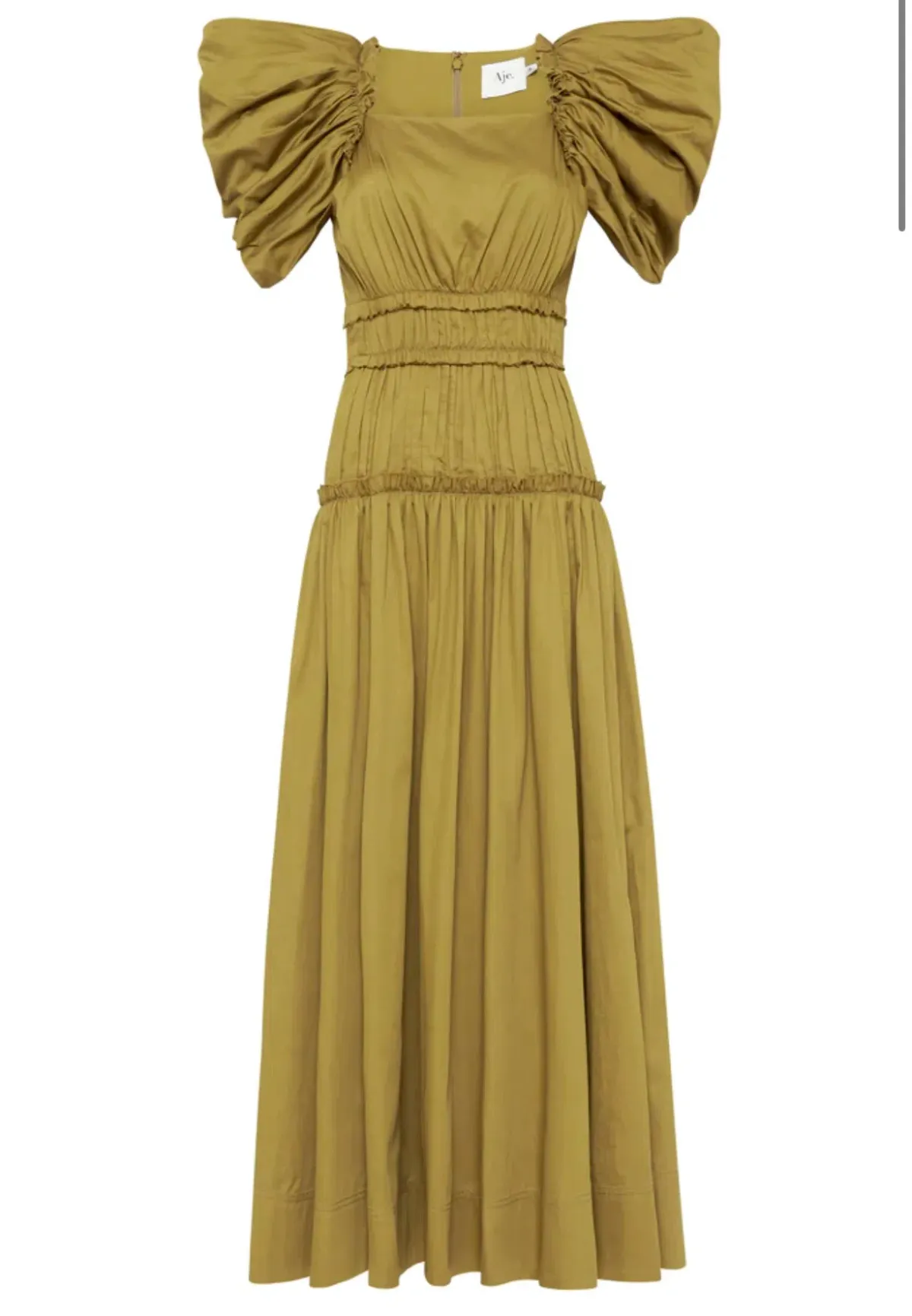 Aje Frequency Butterfly Sleeve Midi Dress Green Size 6 - Image 5