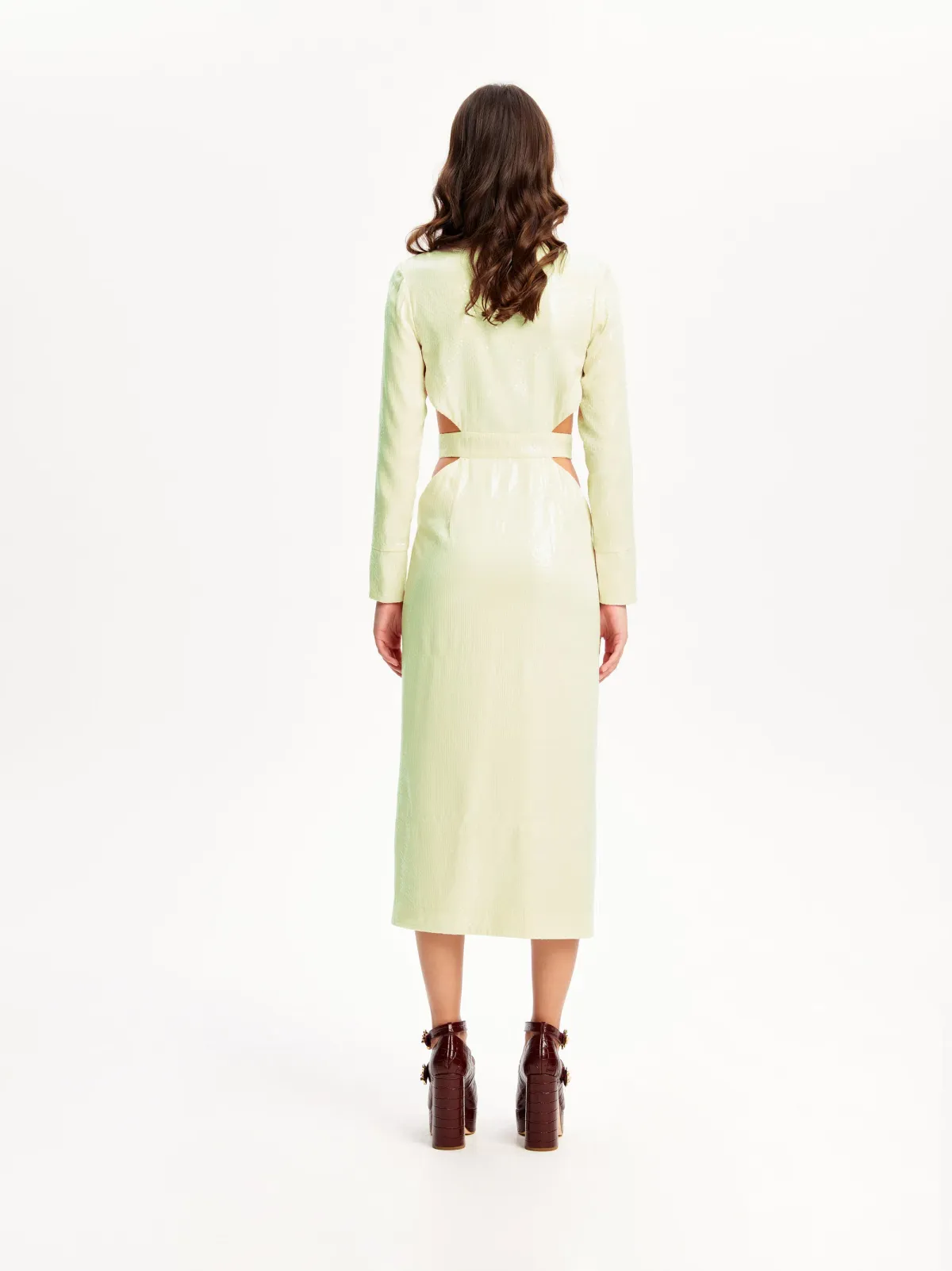 Alice McCall Lime Cream Night Sky Trench Green Size 8 - Image 5