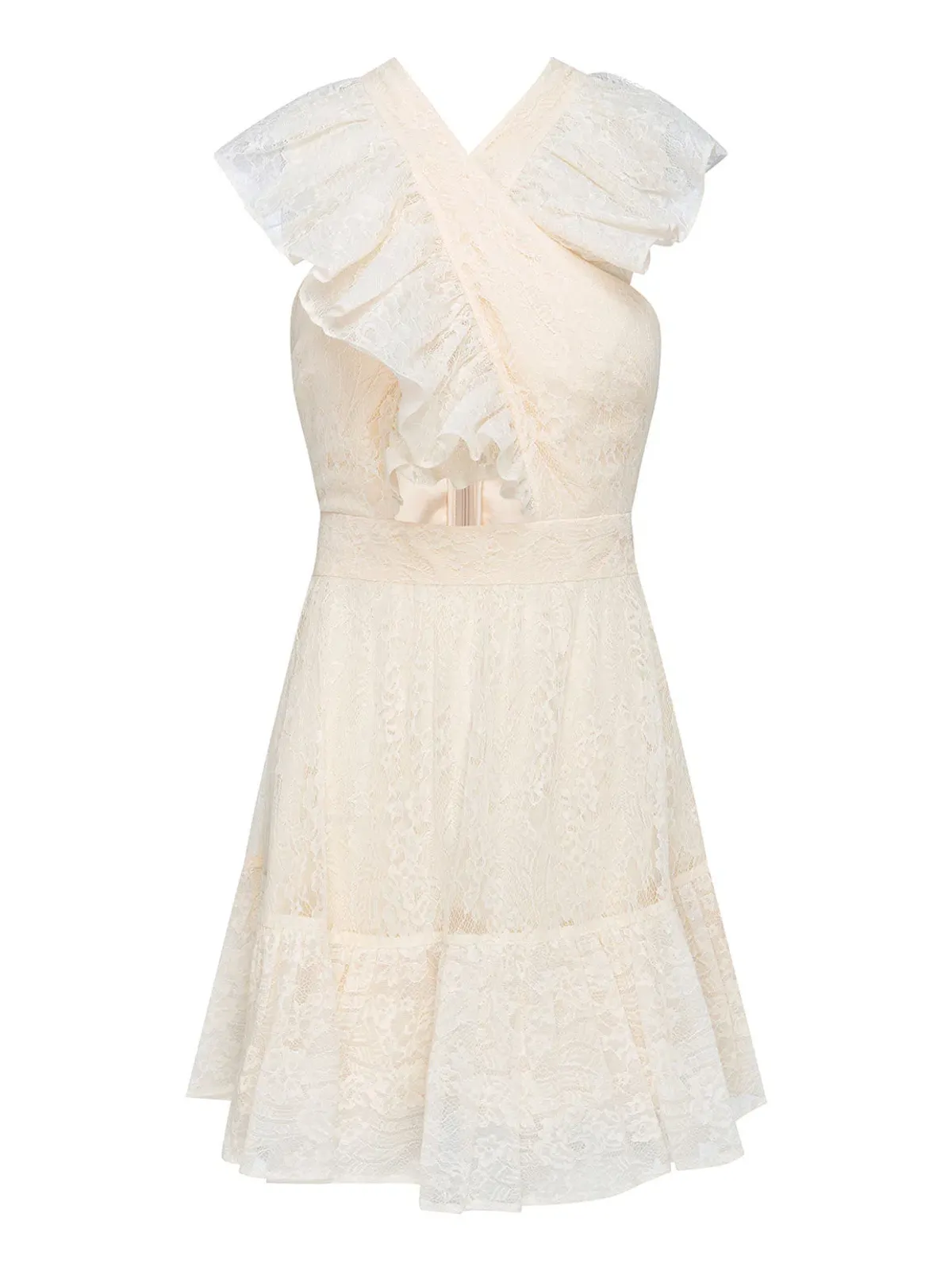 Alice McCall New Romantics Ruffle Mini Dress Cream Size 14 - Image 6