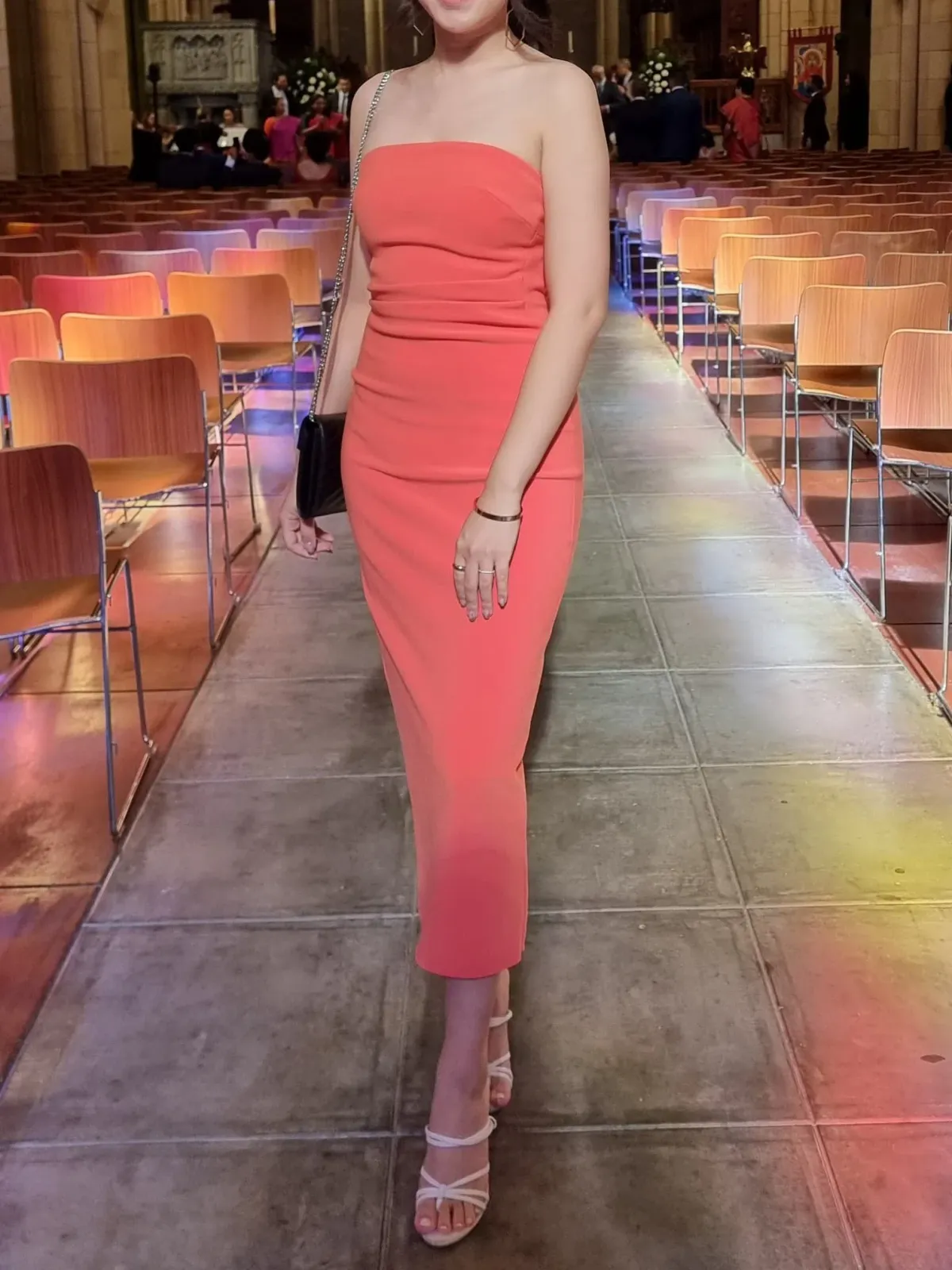 Bec & Bridge Cecily Midi Dress Blood Orange Size 6  - Image 4