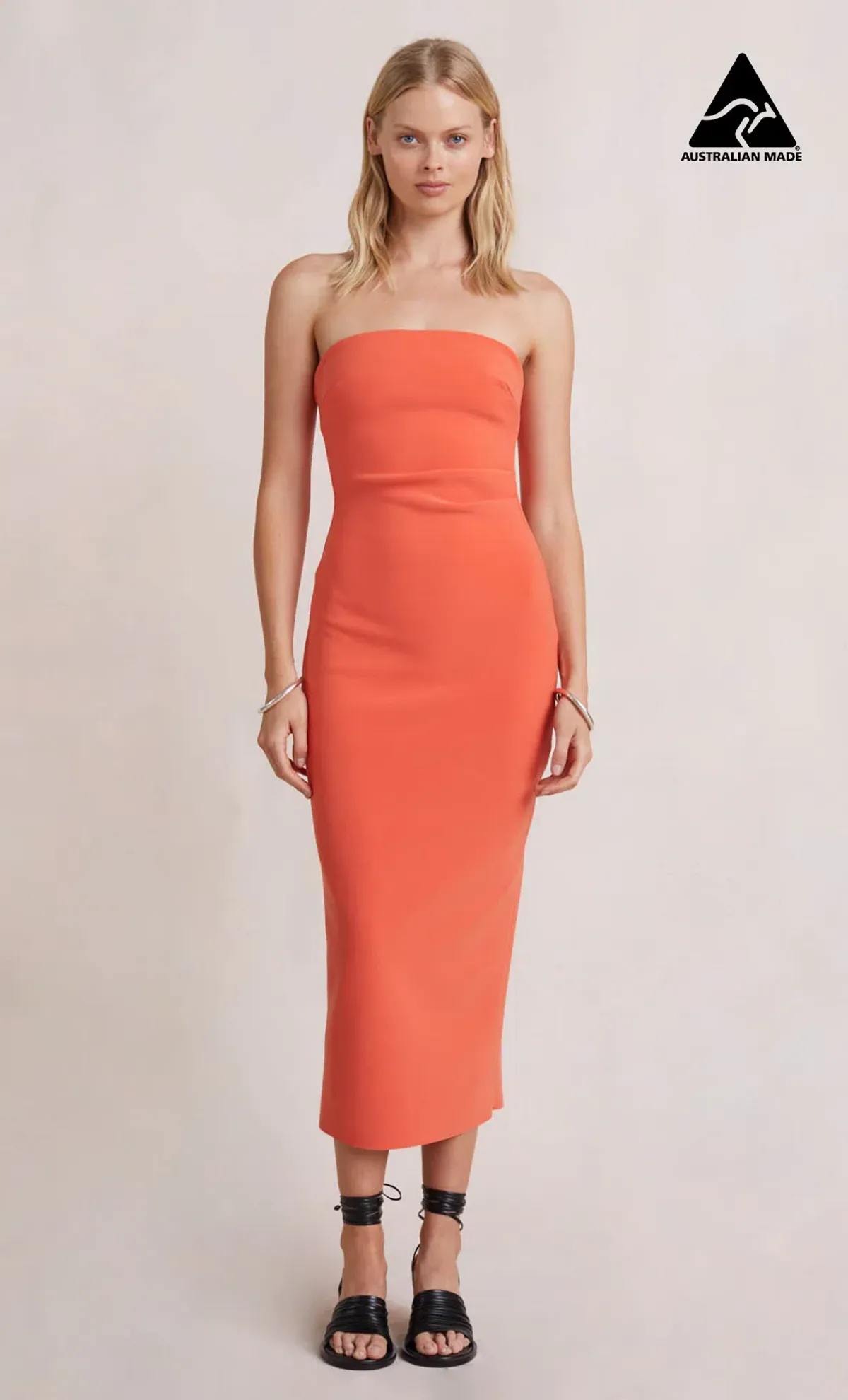 Bec & Bridge Cecily Midi Dress Blood Orange Size 6  - Image 2