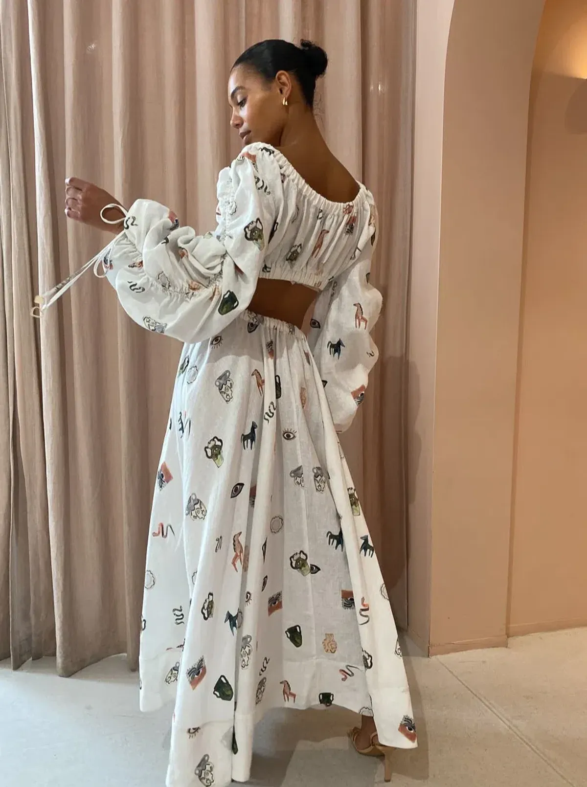 Alemais Hera Crop Top and Midi Skirt Set Print Size 8 - Image 2