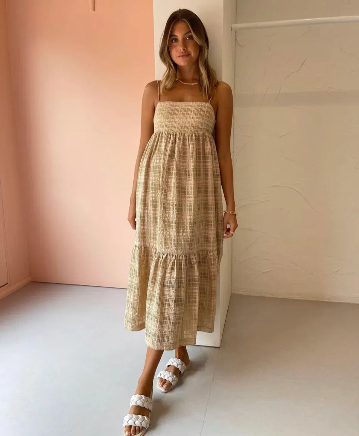 Issy Sunset Dreamer Dress in Tan - Image 1