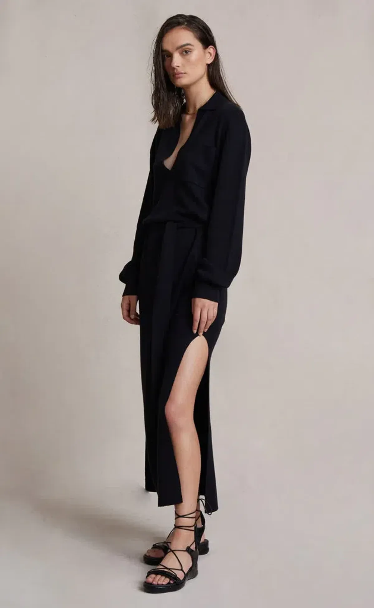 Bec and Bridge Liam Knit Polo Dress Black Size 8  - Image 2