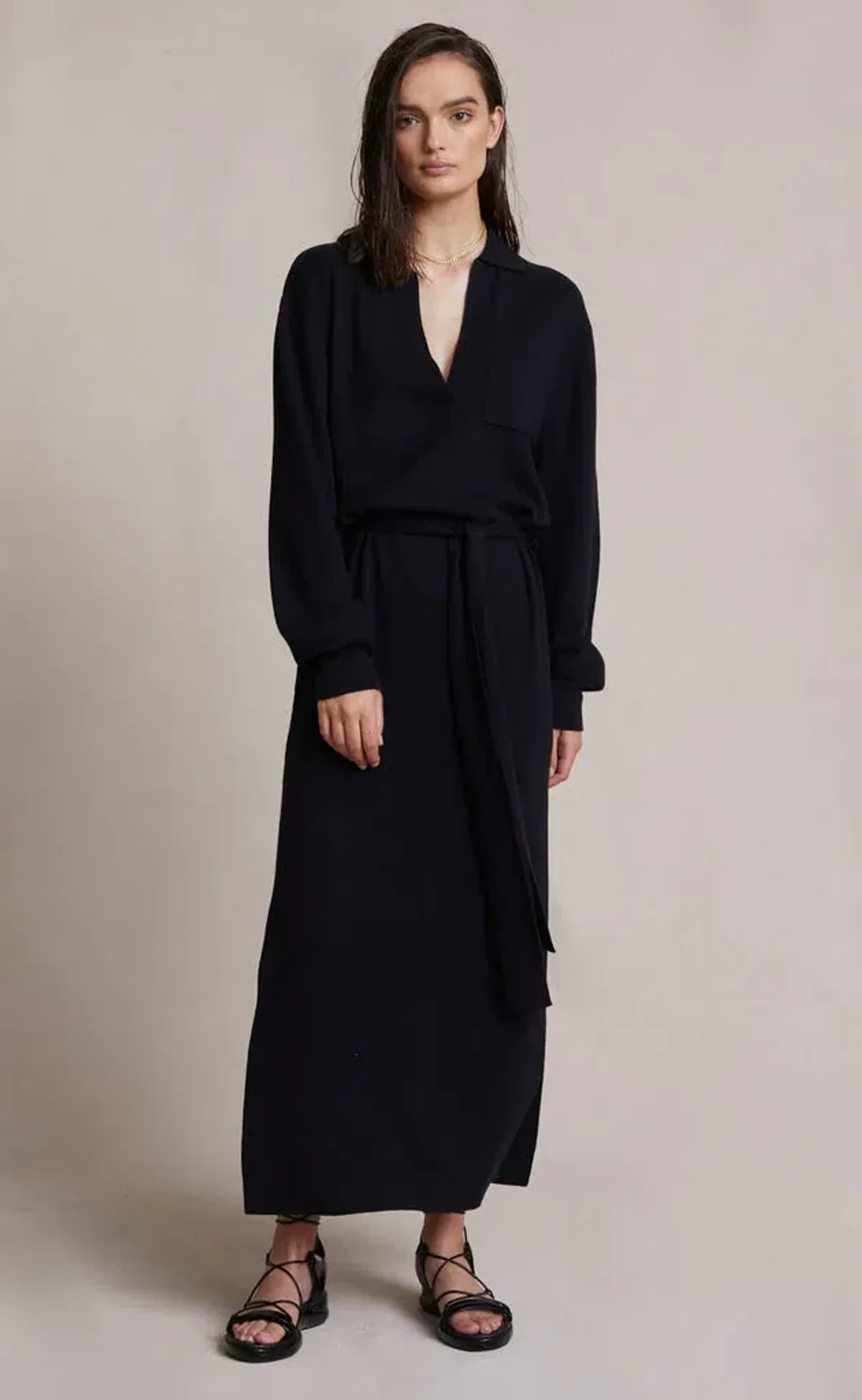 Bec and Bridge Liam Knit Polo Dress Black Size 8  - Image 3