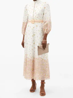 Zimmermann Carnaby Belted Linen Dress Floral Print Size 0 / AU 8 for rent on The Volte - image 1
