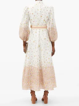 Zimmermann Carnaby Belted Linen Dress Floral Print Size 0 / AU 8 for rent on The Volte - image 2