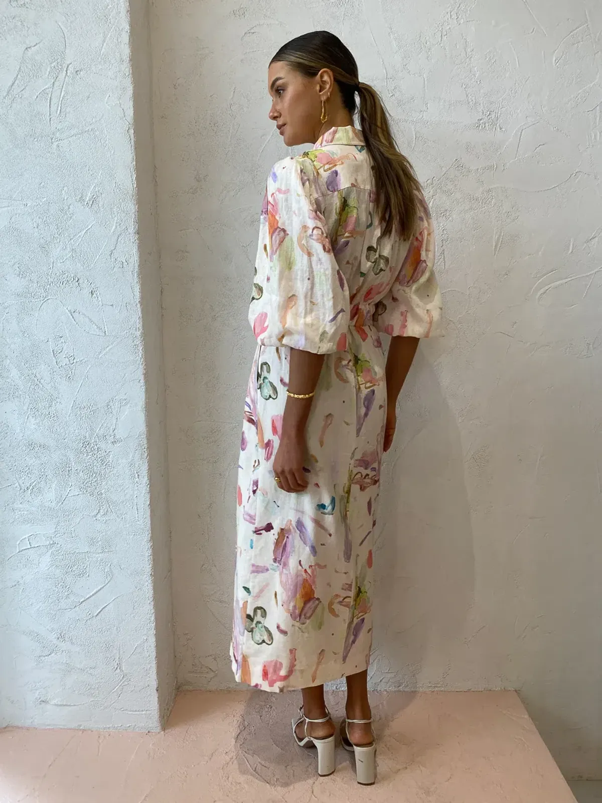 Alemais Annie Shirt Dress in Rose Print Size 14 - Image 6