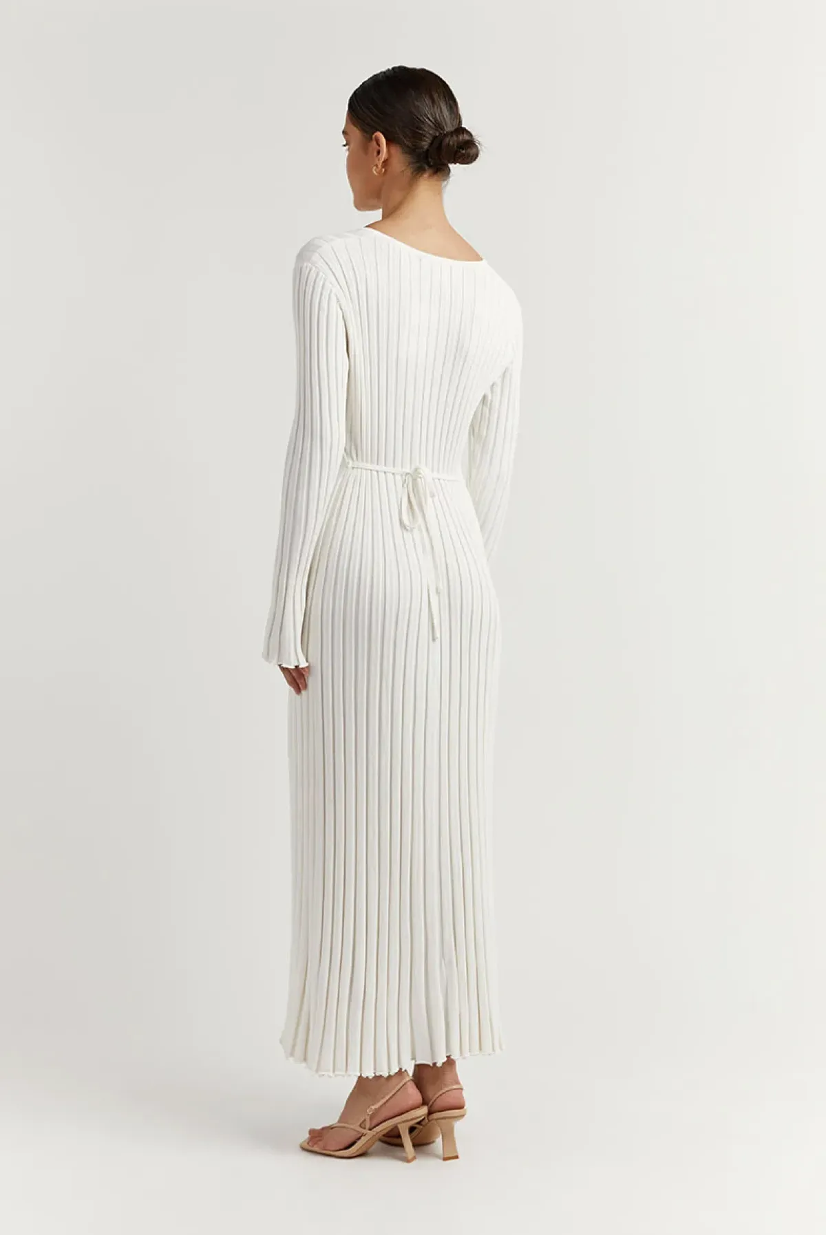 DISSH Reign Sleeve Knit Midi Dress White Size S - Image 5