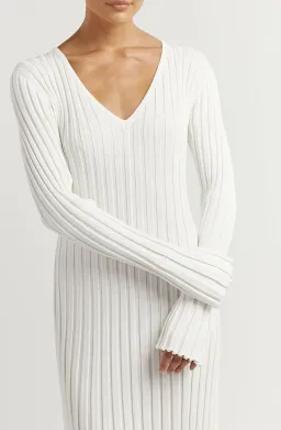DISSH Reign Sleeve Knit Midi Dress White Size S for rent on The Volte - image 3