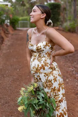 Shona Joy Bella Linen Corded Tiered Midi Dress Print Size 10 for rent on The Volte - image 5