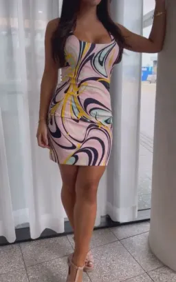 Emilio Pucci Onde Print Mini Dress Pink Size 6 for rent on The Volte - image 3