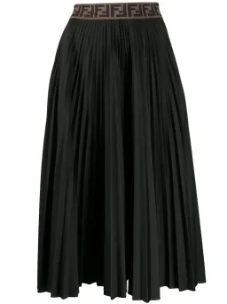 Fendi FF Pleated Skirt Black Size 8  for rent on The Volte - image 3