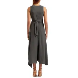 Scanlan Theodore Silk Wrap Jumpsuit Khaki Green Size 8  for rent on The Volte - image 4