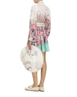 Zimmermann Jude Buttoned Mini Dress in Aqua Gradient Floral Print Size 2/ AU 12 for rent on The Volte - image 7