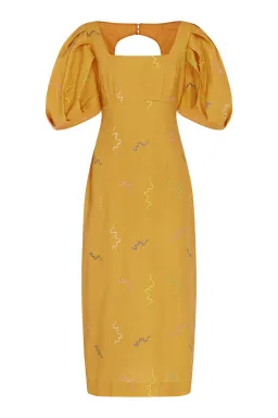 Alemais Sundance Midi Dress Yellow Print Size 6 for rent on The Volte - image 4