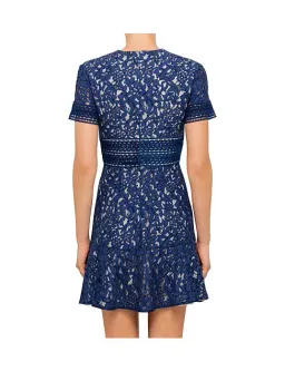 Lover Flora Flip Mini Dress Navy Print Size 8 for rent on The Volte - image 4